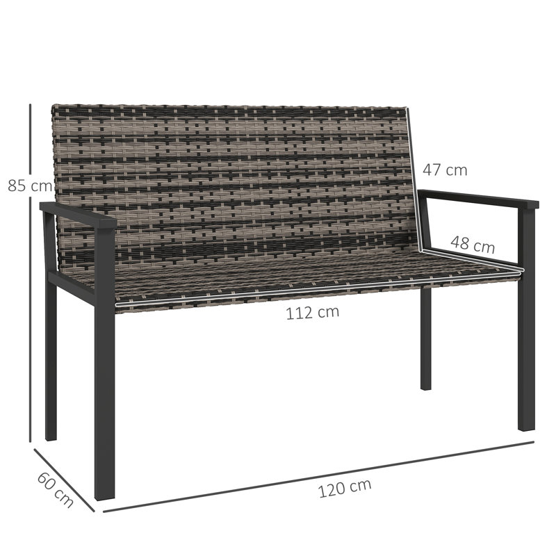 Garden Bench, Mixed Grey