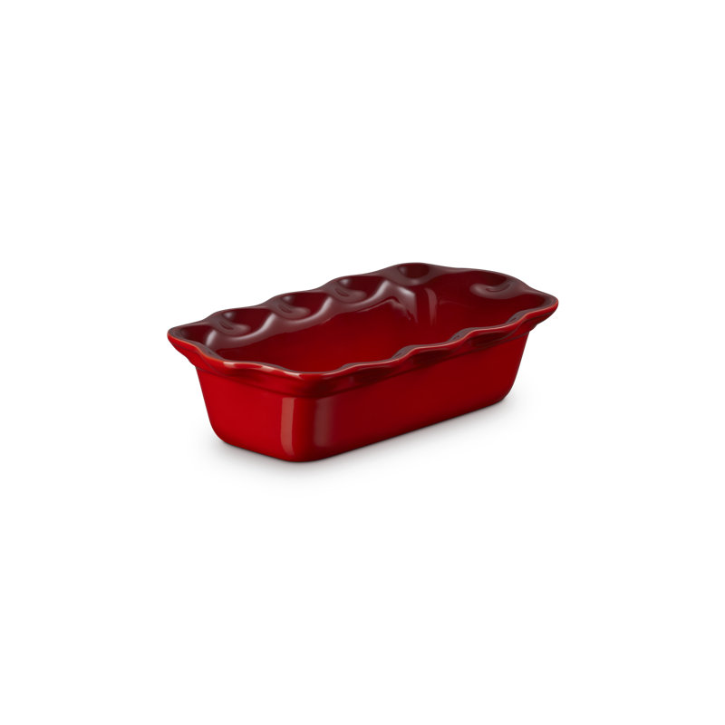 Le Creuset Stoneware Heritage Fluted Loaf Pan, 9 In., Artichaut, Red