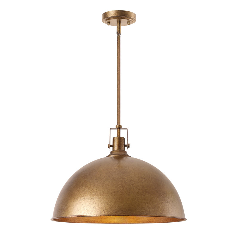 Lysander 1 - Light 17.7" Single Dome Kitchen Island Pendant Light, Antique Bronze, 56.7" H x 17.7" W x 17.7" D