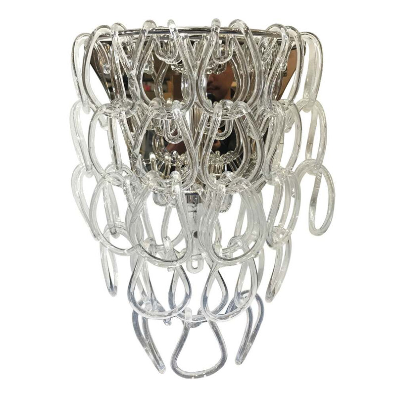 Tessa 1 - Light Flush Mounted Sconce, Clear, Polisheded Nickel