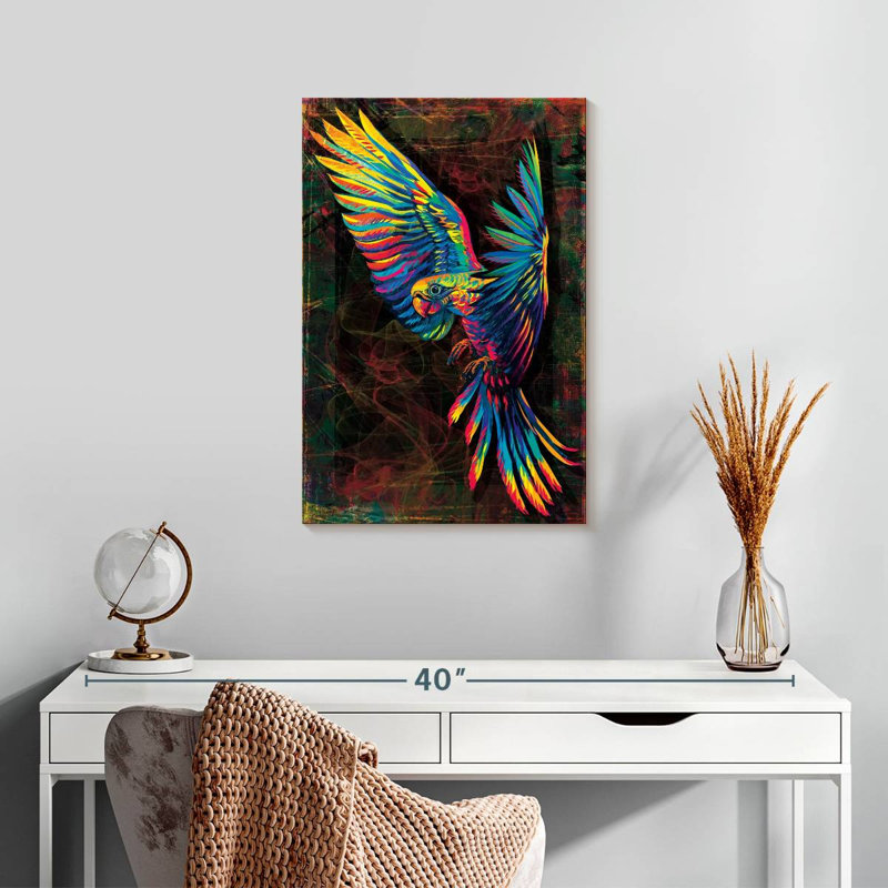 Perroquet coloré de l'Amazone Brampt, H 24 po x l 16 po