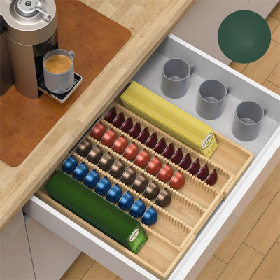Larger Expandable Bamboo Organizer Holder For Counter Drawer Insert Compatible With Nespresso Vertuo Capsules Tea Bags Storage Natural 108 19 Larger Expandable Bamboo Organizer Holder For Counter Drawer Insert Compatible With Nespresso Vertuo Capsules Tea Bags Storage Natural 108 19
