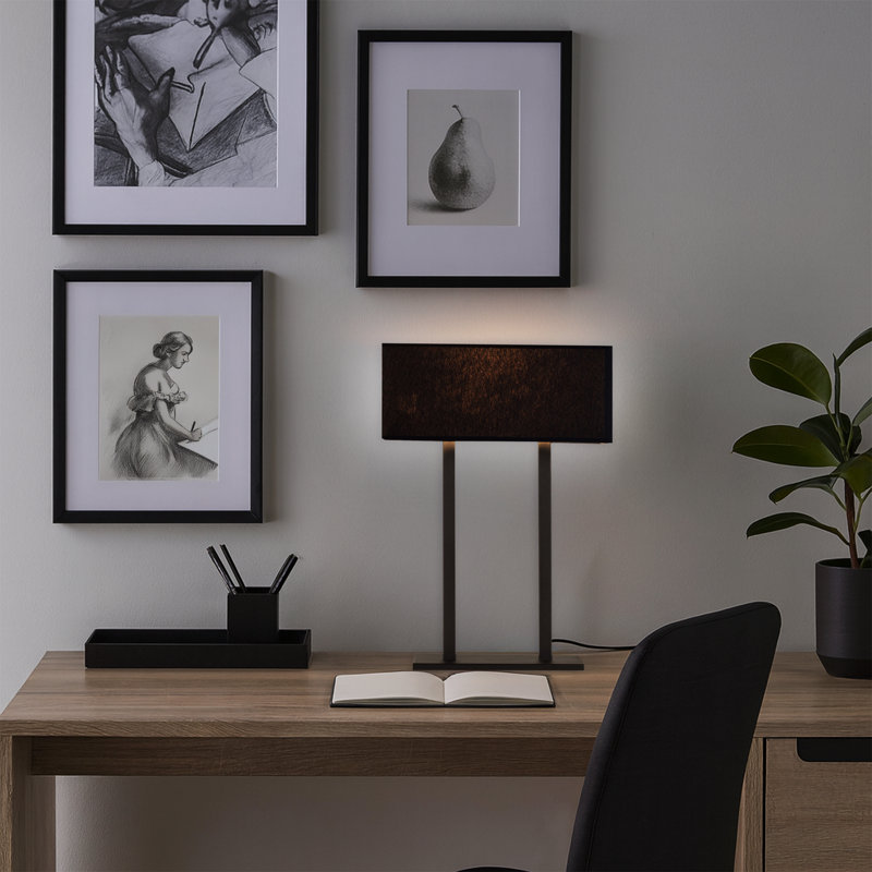 Lampe de table 20 po, Noir
