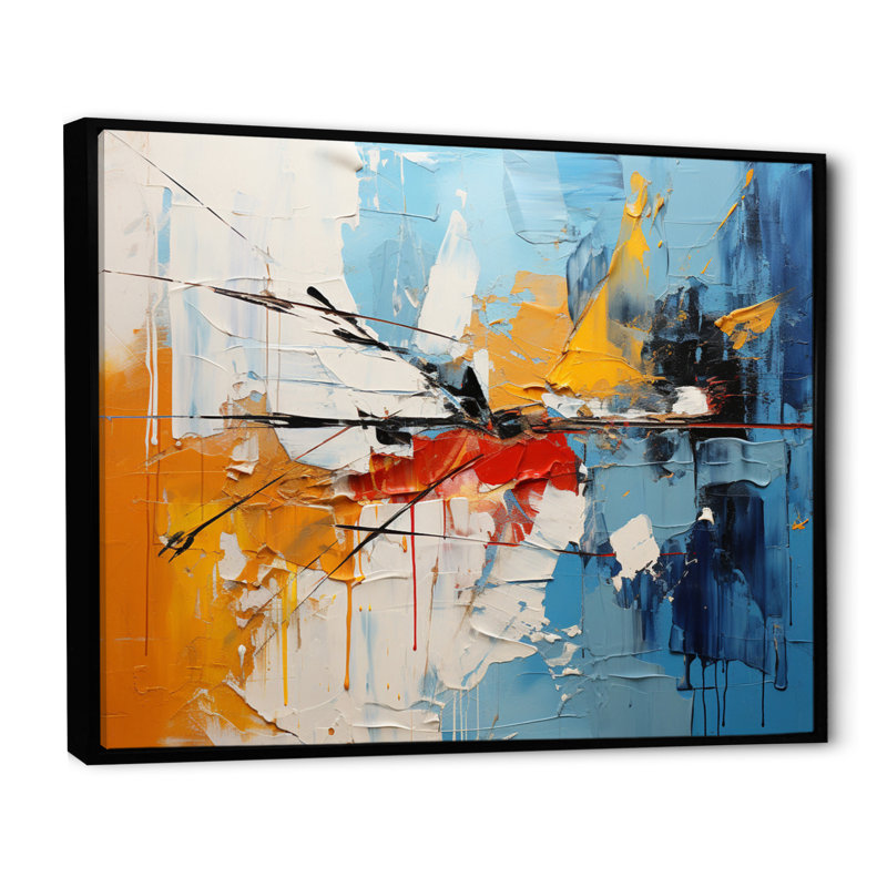 Genara Rythme Abstraction II, Cadre flottant noir, H 24 po x l 32 po x P 1 po