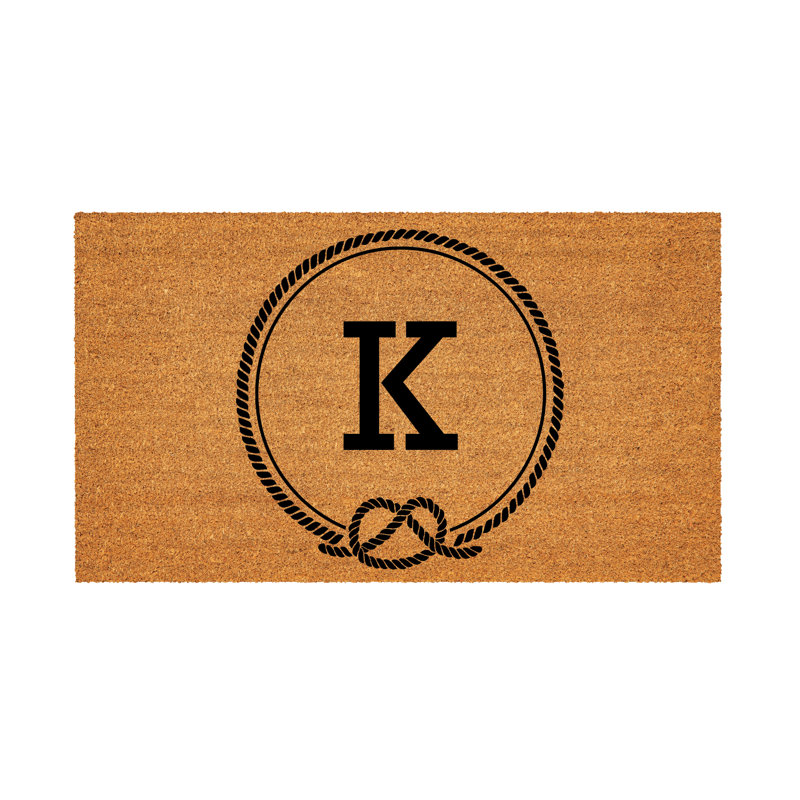 Monogramme nautique 28 x 16 po Coastal Coir Mat , K