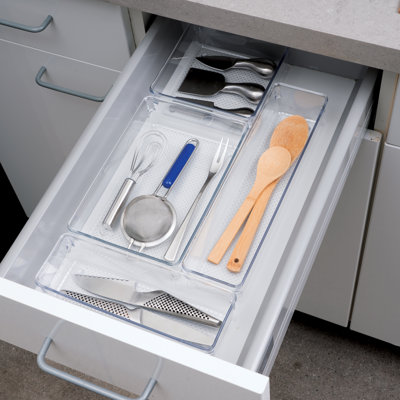 Rangement de tiroir Oggi - 6 po x 9 po (ensemble de 6) - Idéal pour organiser les tiroirs de cuisine, le bureau, le bureau, l'argenterie, les ustensiles de cuisine, les cosmétiques et les salles de bain