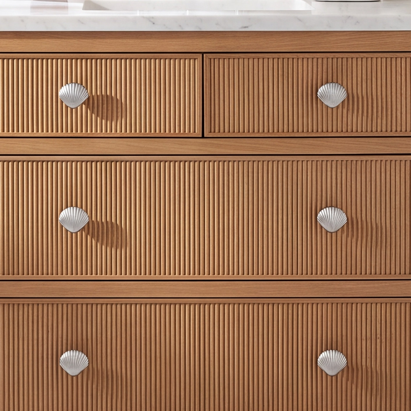 CK Series Shell Cabinet Knob, Satin Nickel