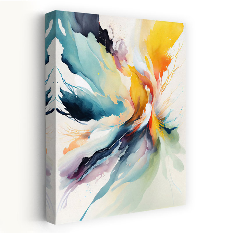 Art contemporain abstrait, audacieux et coloré, H 48 po x l 32 po