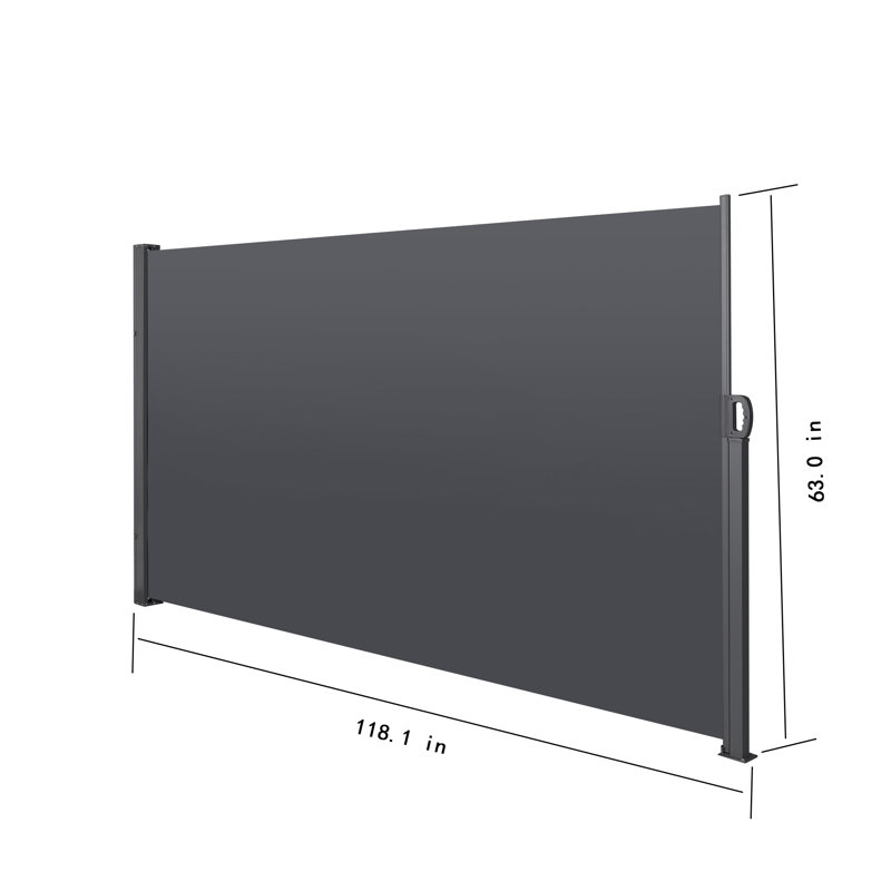 Sunny Yard D Polyester Cover Retractable Patio Awning, 62.99" H x 118.1" W x 1.58" D