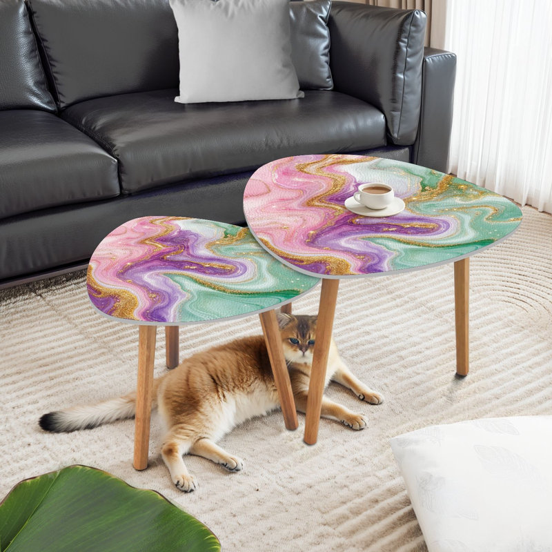 Ensemble de 2 tables basses gigognes Triangle