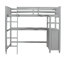 Lit mezzanine avec tiroirs et bureau intégré, lit mezzanine en bois avec tablettes pour un rangement peu encombrant-184634842