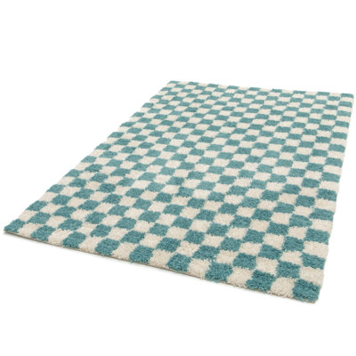 Rodrion Chequered Shag Area Rug