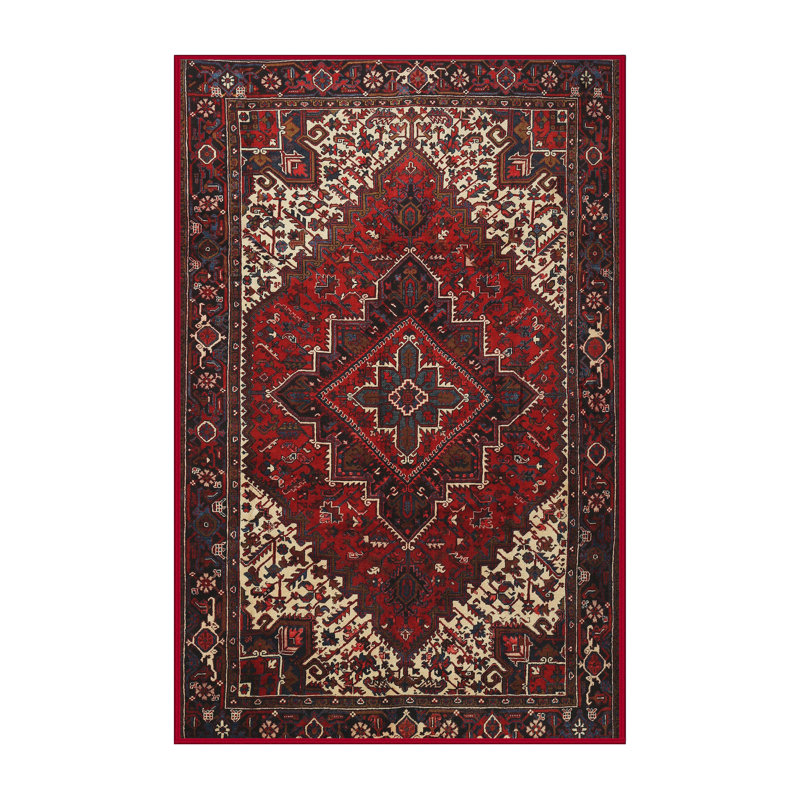 Tapis orange/rouge/brun traditionnel, Rectangle 4 pi x 6 pi