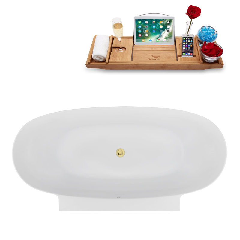 Baignoire 59,1 po x 29,5 po, Laiton poli
