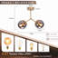 2-Light E27 Gold Glass Semi Flush Mount