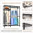 Heavy Duty Clothes Rack, Freestanding Closet Organizer, Portable Metal Clothing Rack with 6 Adjustable Wire Shelves and 3 Clothes Rails for Maximum Storage