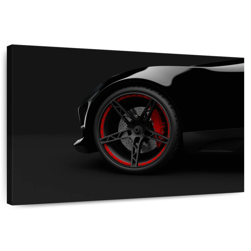 Mehar Sleek Black Race Car, 24" H x 36" W