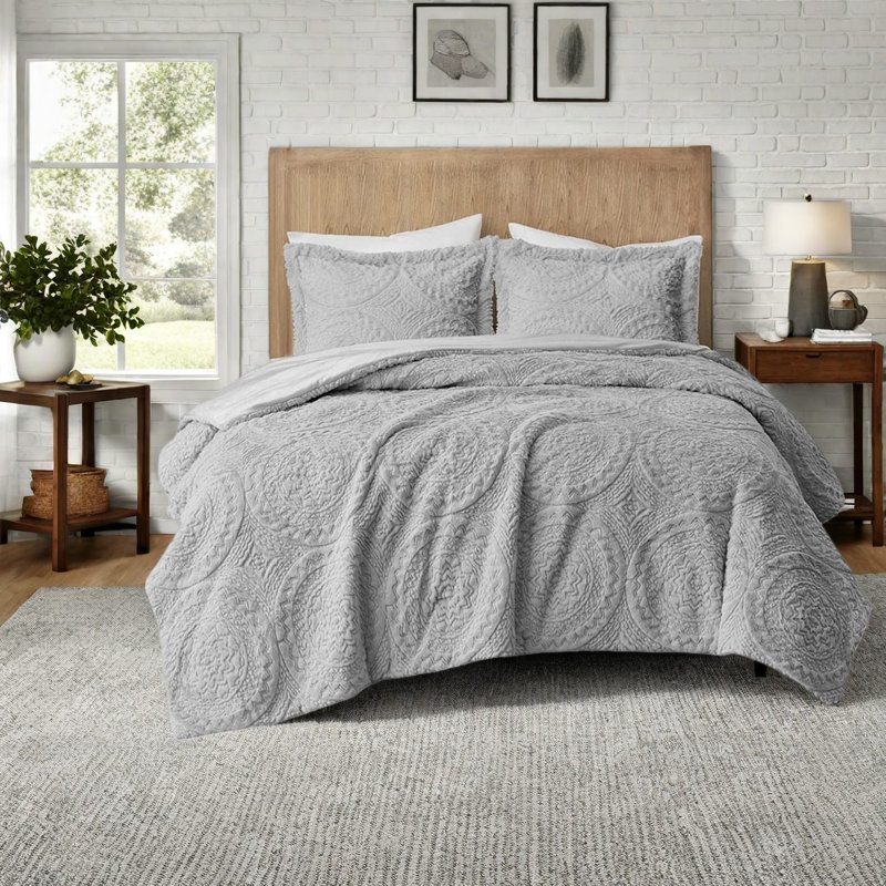 Ensembles de literie luxueux en fausse fourrure grise, édredon ultra-moelleux au design élégant pour la maison