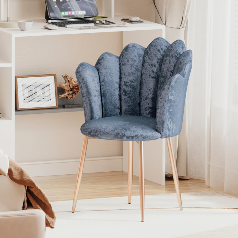 Velvet Swivel Side Chair, Blue