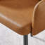 Cleother Faux Leather Dining Chairs -Bucket Tub Seat with Tapered Metal Legs and Vertical Stitching-2877895