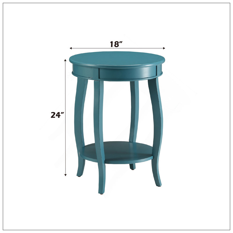 Aberta Teal Finish Accent Table, Teal