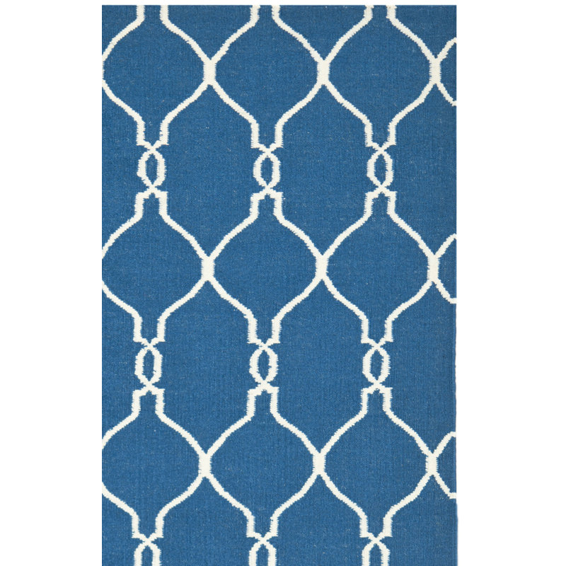 Tapis géométrique en laine tissé à la main Rodgers, Tapis de couloir 2 pi 6 po x 8 pi