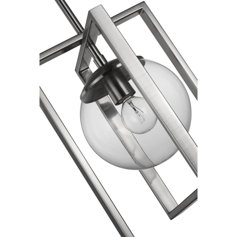 Luminaire suspendu géométrique à 1 lumière Detres, Argent