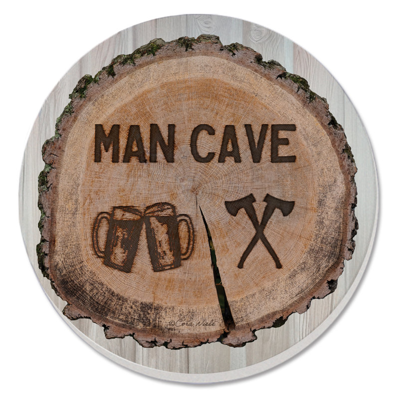 Sous-verre rond en pierre Man Cave Créez votre propre collection