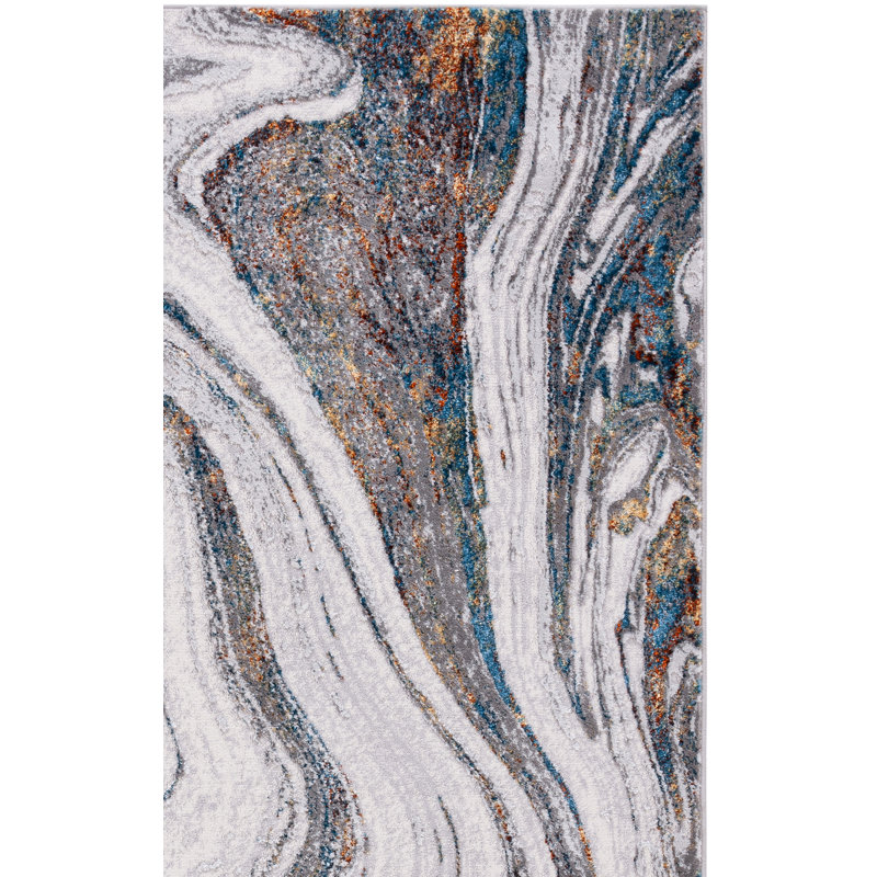 Tapis gris / bleu Alohi 211, Rectangle 9 pi x 12 pi