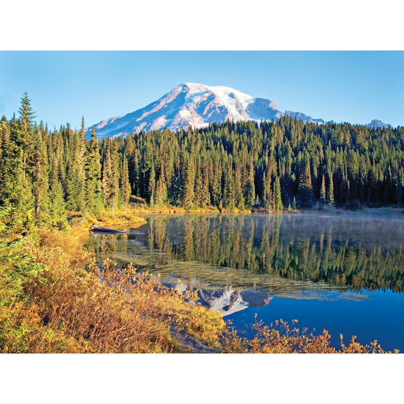 Mt. Rainier Autumn on Reflection Lake par Bruce Heinemann - photographie, H 24 po x l 32 po, Toile tendue
