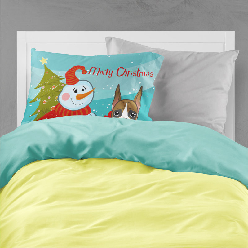  Taie d'oreiller bonhomme de neige avec Jack Russell Terrier, Boxer