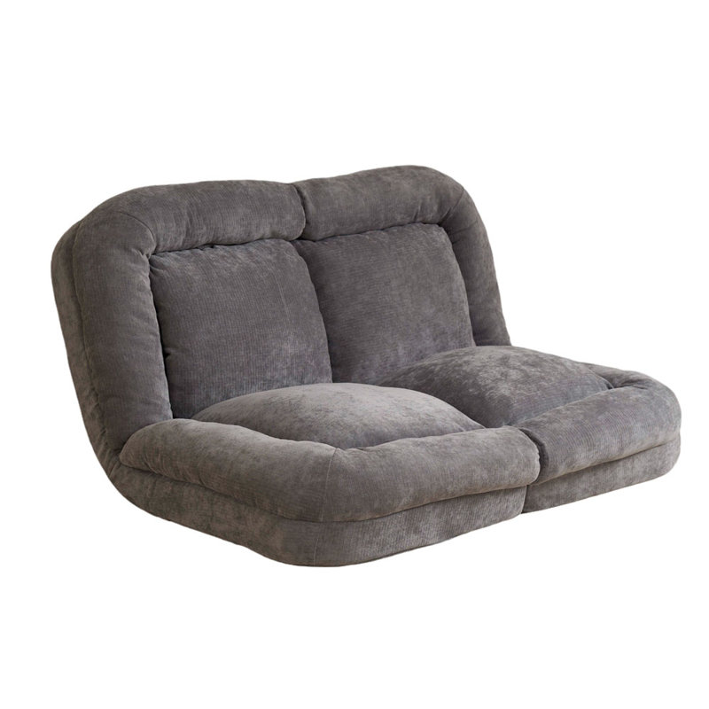 Le canapé-lit convertible simple escamotable, la partie gauche du produit complet., Grey Fabric