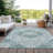 Machine Washable Indoor/Outdoor Claudian ACN1677 Teal Rug-104372751