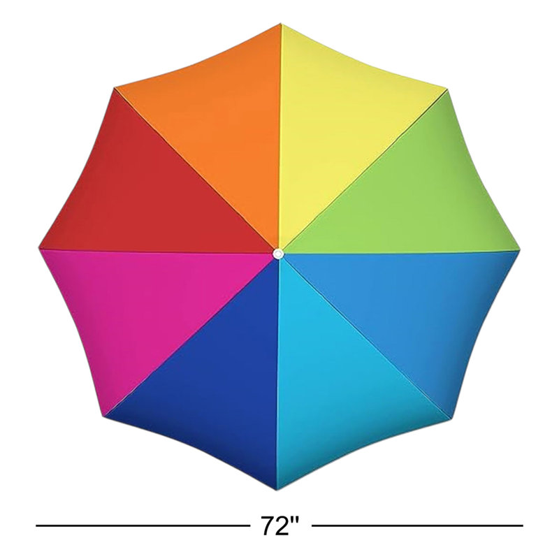 Parasol en nylon multicolore 72 pouces Nobie avec doublure argentée bloquant 98% des rayons
