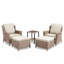 5-Piece Outdoor Lounge Chairs Set with Side Table and Ottomans, Patio Lounge Chairs for Porch or Deck-585048947