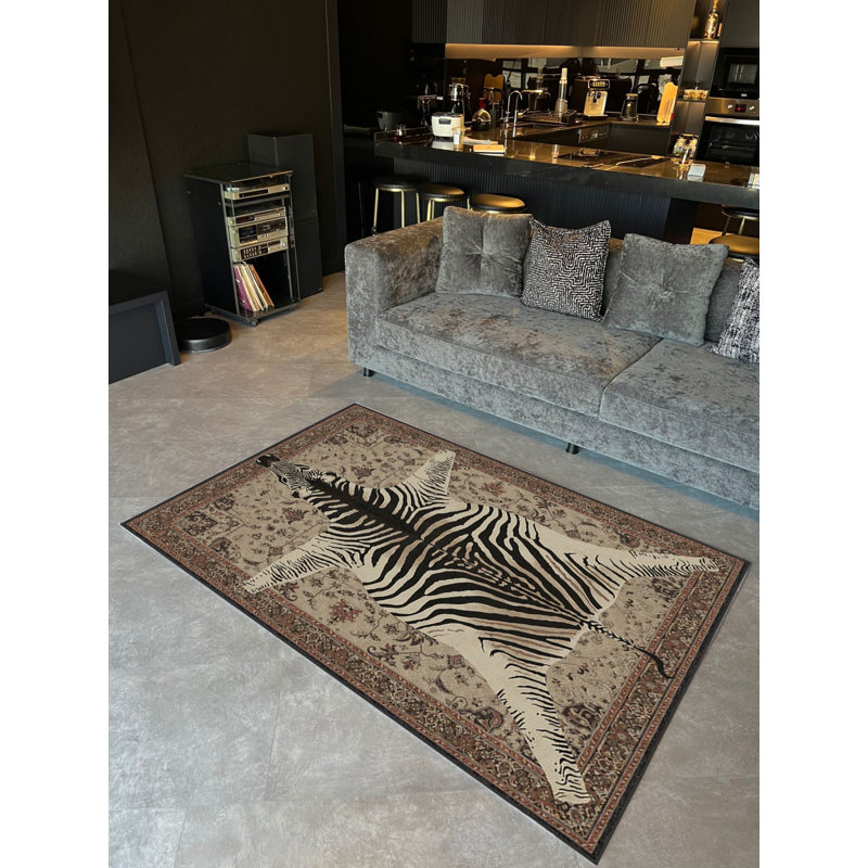 Tapis intérieur / extérieur en polypropylène tissé à la machine Koketa, Tapis de couloir 2 pi 8 po x 6 pi 7 po