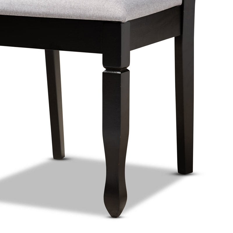Chaise parsons rembourrée Lugent, Gris, Espresso brun
