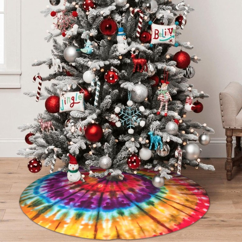 Abstract Polyester Blend Tree Skirt