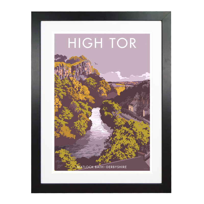 High Tor by Stephen Millership - Print, 43.5cm H x 33.5cm W x 2.2cm D, Black