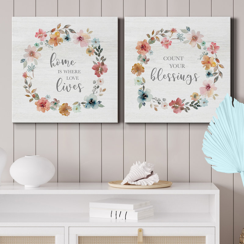 «Love Lives», ensemble de 2 reproductions sur toiles tendues, H 32 po x l 64 po x P 1 po