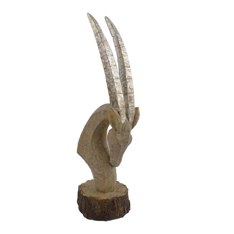 Rhys ORYX HEAD 53cm Carved Wood Effect