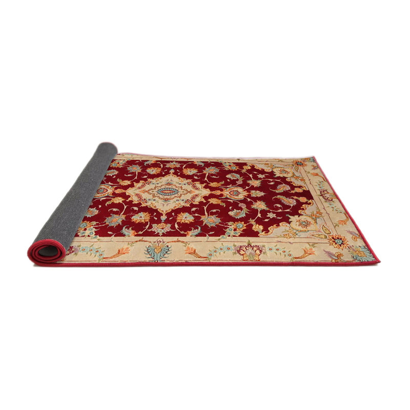 Tapis traditionnel rouge / beige Grooms, Rond 3 pi