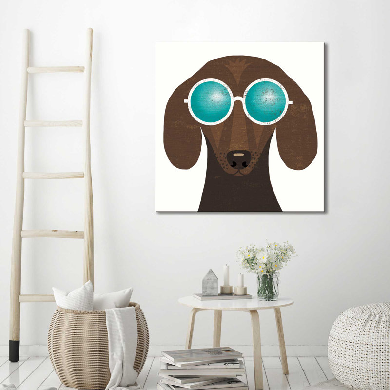 «Beach Bums Dachshund I», impression, H 36 po x l 36 po x P 1,5 po, Toile tendue
