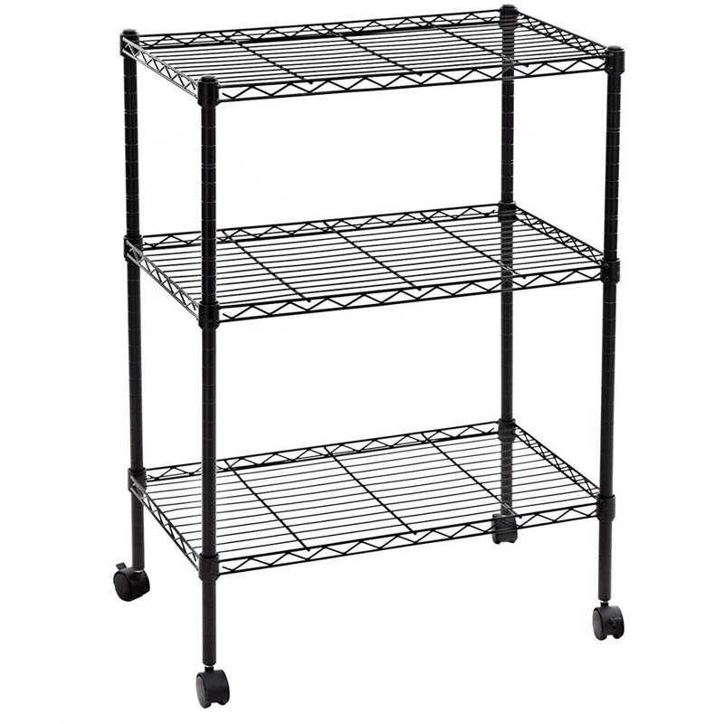 60.96cm W Metal Shelving Unit with Wheels