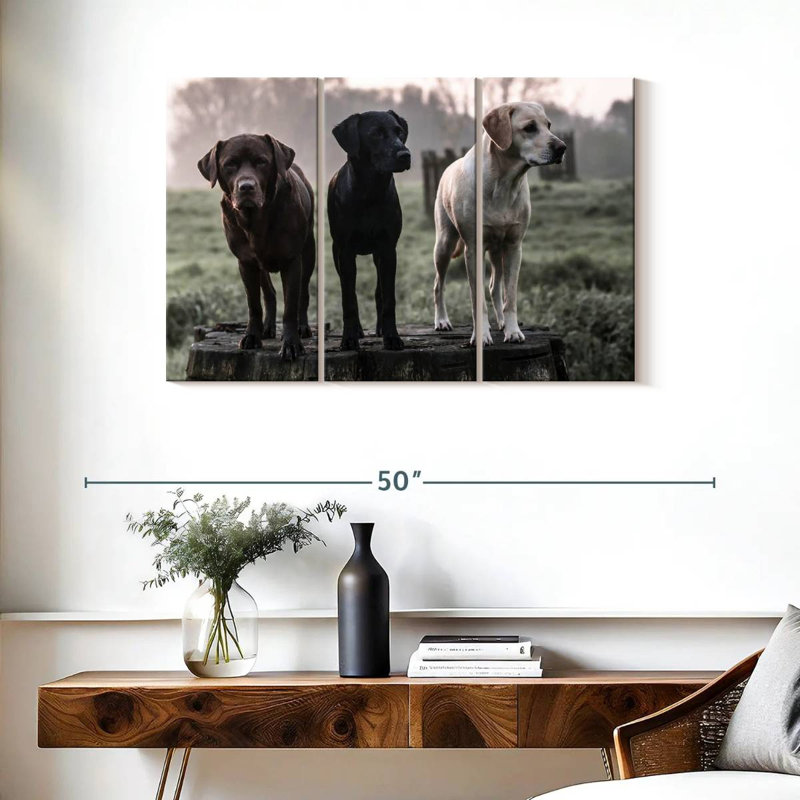 Labrador Dogs, 24" H x 38" W