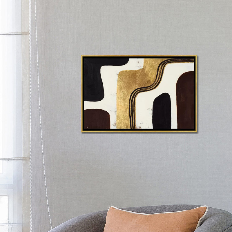 « Retro Africa » par Patricia Pinto-impression, Toile encadrée d'or, Pas de tapis, H 26 po x l 18 po x 1,5 po
