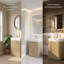 Meuble-lavabo sur pied rayé en chêne clair 20 po Gada avec lavabo en céramique blanc intégré, armoire moderne avec porte à fermeture en douceur et tiroir pour les petites et moyennes salles de bain-224737802