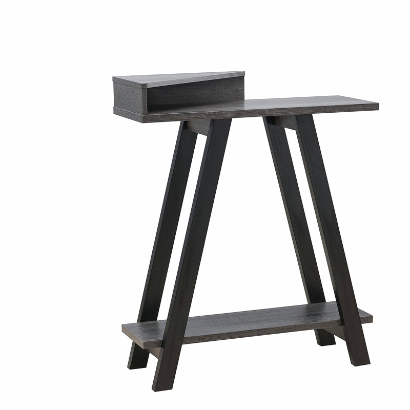 Console 31,25 po Ambera, table de couloir, table Hoyer avec deux tablettes, Gris