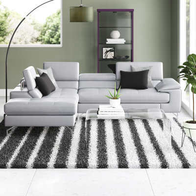 Ellijay 107.1" Wide Genuine Leather Sofa & Chaise by Wade Logan