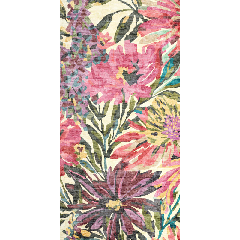 Camellia Pink Easy to Clean Vinyl Mat, Runner 2'6" x 6'5"